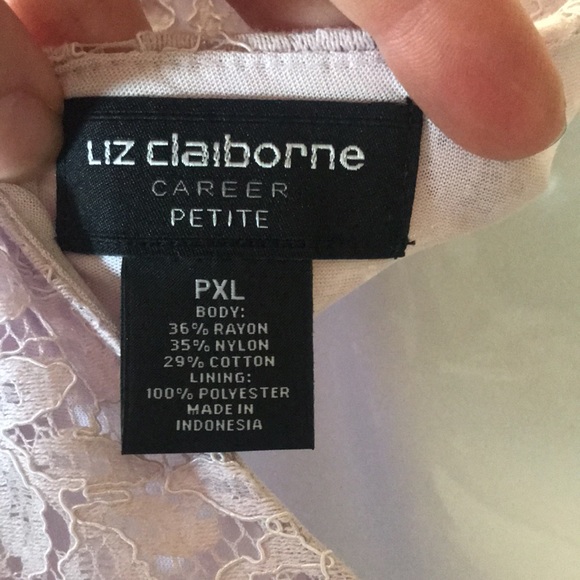 Liz Claiborne Lilac Lace Lined Dressy 👚 Shirt - Picture 5 of 9